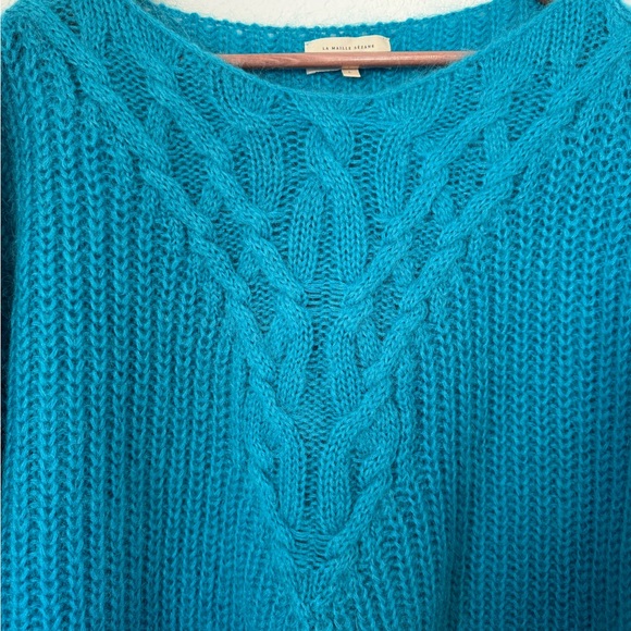 La Maille Sézane Jules Jumper Turquoise Kid Mohair Knit Womens Large Sweater - Picture 4 of 7